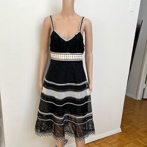 JONATHAN SIMKHAI ELEGANT BLACK AND WHITE DRESS, SZ 2